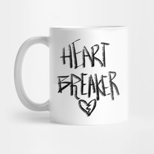 Heart Breaker Hand Lettering Brush Strokes and Cracked Heart Doodle, made by EndlessEmporium Mug